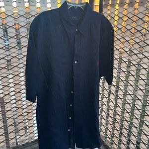 Ralph Lauren Lightweight Linen Shirt (Big & Tall) size 1XB BLUE Short Sleeve